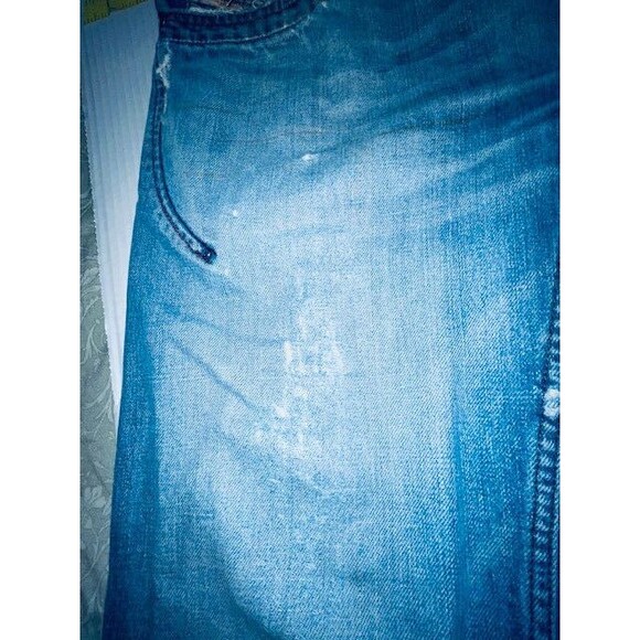 Vintage Diesel Jeans Mens 32x30 Blue Denim Straight Leg Y2K Rumbum Distressed - Picture 11 of 16